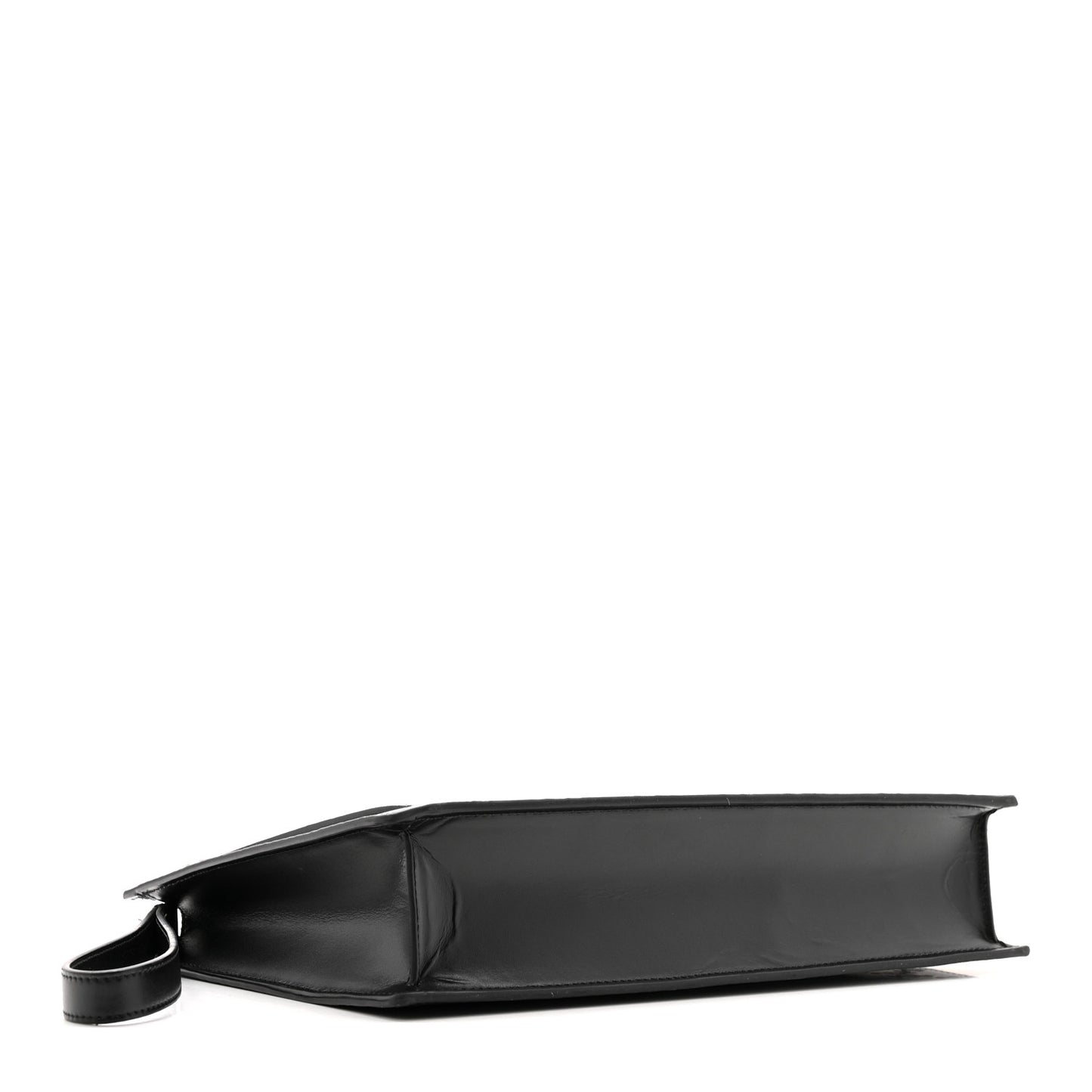 Calfskin Triomphe Embossed Pouch With Strap Black