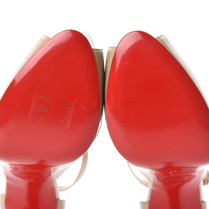 Christian Louboutin Nappa Patent Mira Bella 100 Sandals 37 Nude 8 of 12