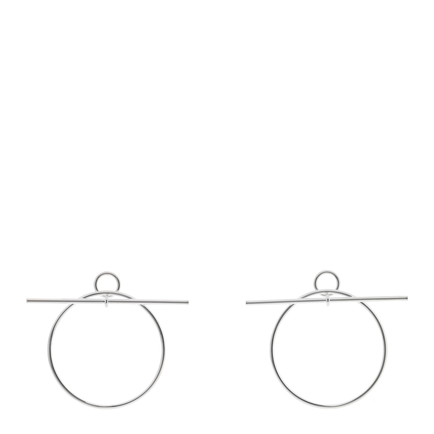 Hermes Sterling Silver MM Loop Earrings 1 of 5