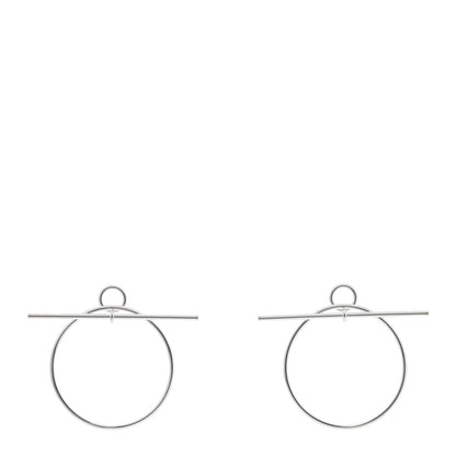 Hermes Sterling Silver MM Loop Earrings 1 of 5