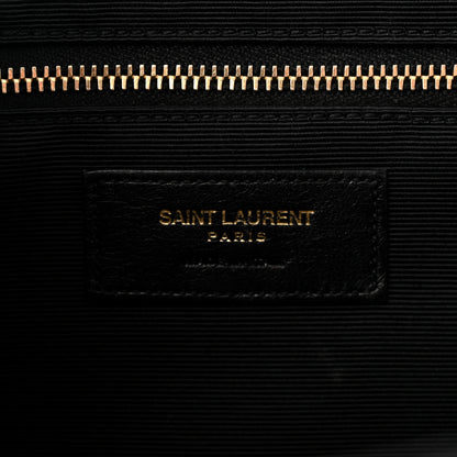 Saint Laurent Grain De Poudre Matelasse Chevron Large Monogram Satchel Black 6 of 10