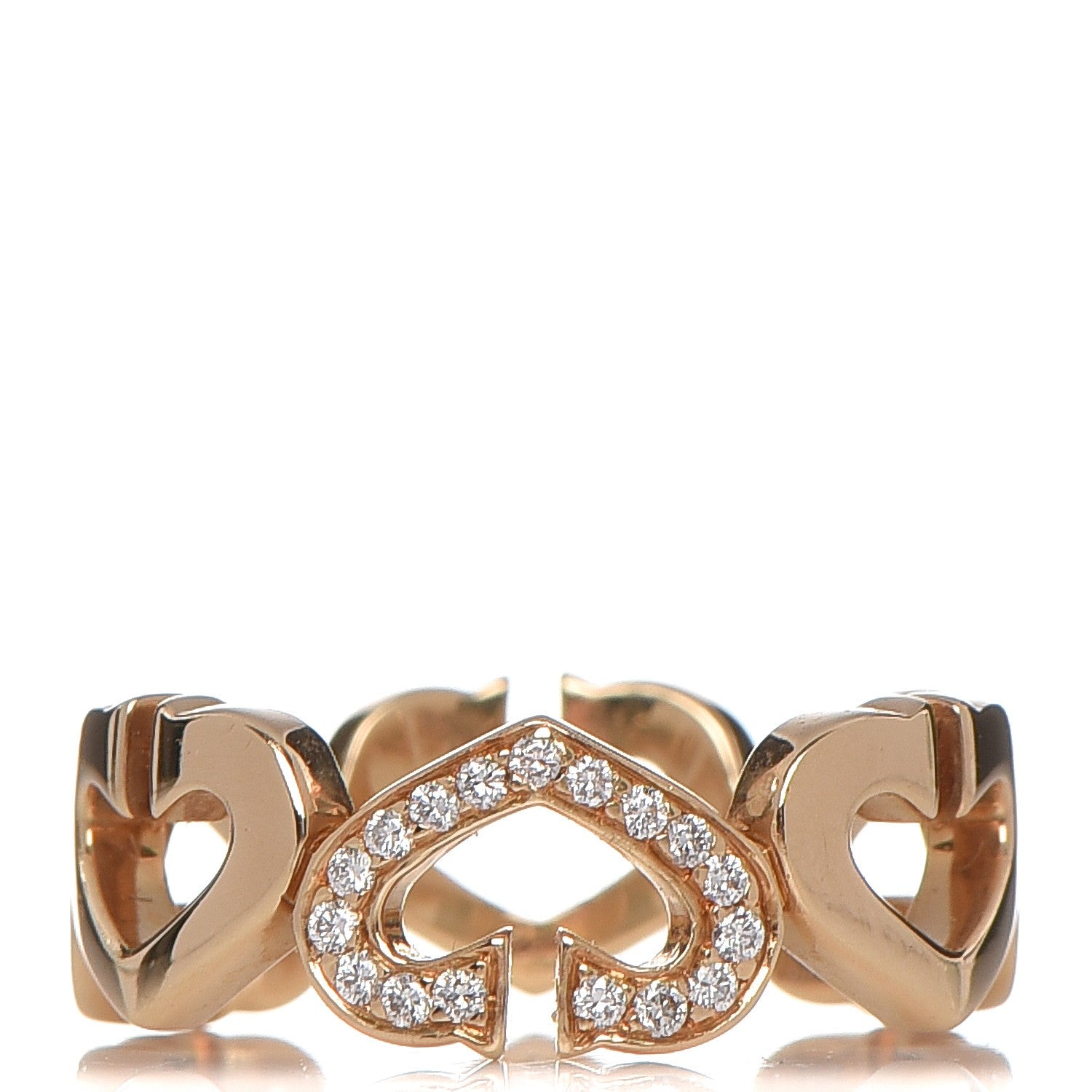 Cartier 18K Pink Gold Diamond Hearts and Symbols Ring 51 5.75 1 of 4
