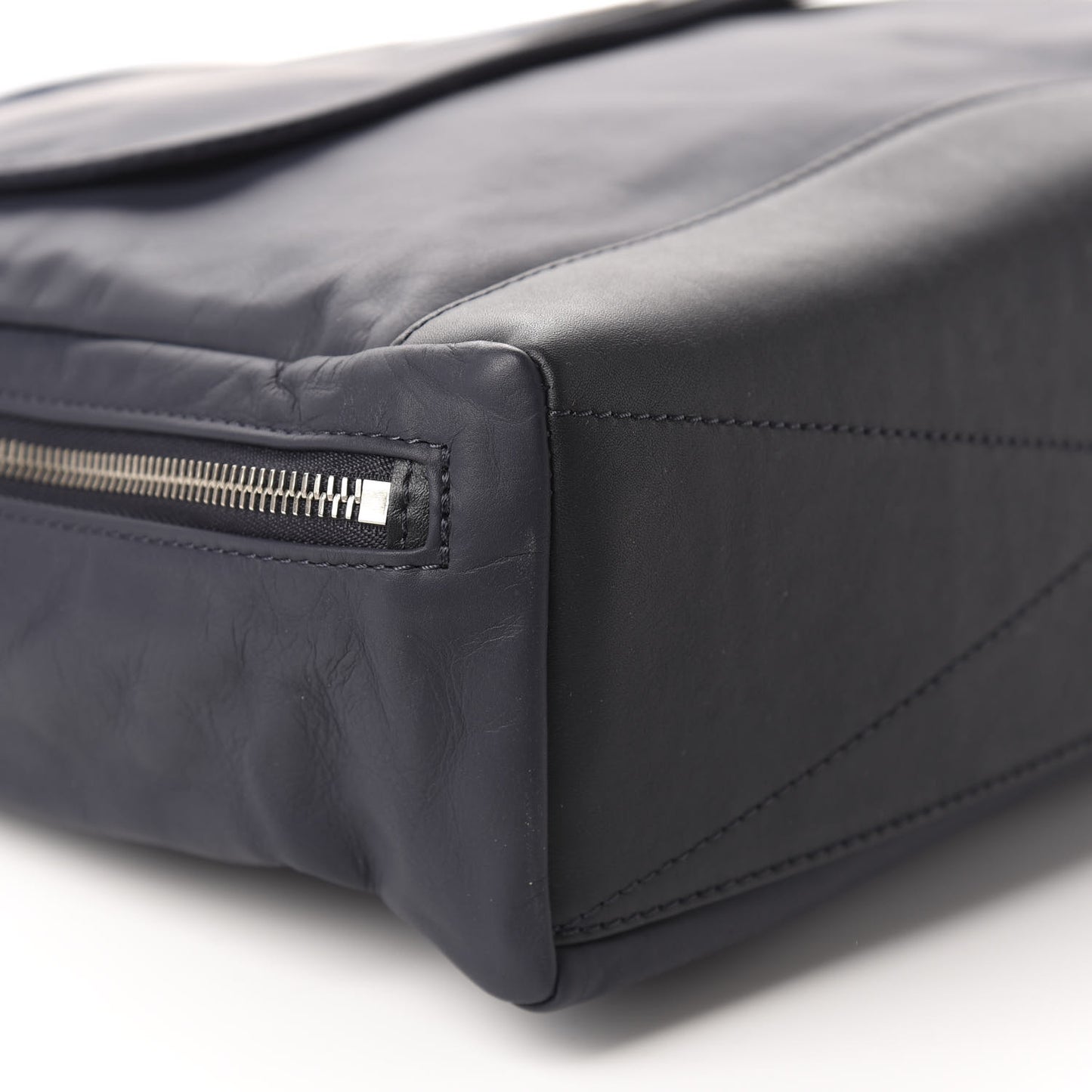 Calfskin V Line Crossbody Navy