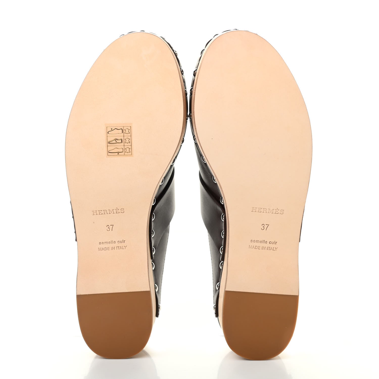 Hermes Calfskin Calya Mules 37 Cafe 5 of 8
