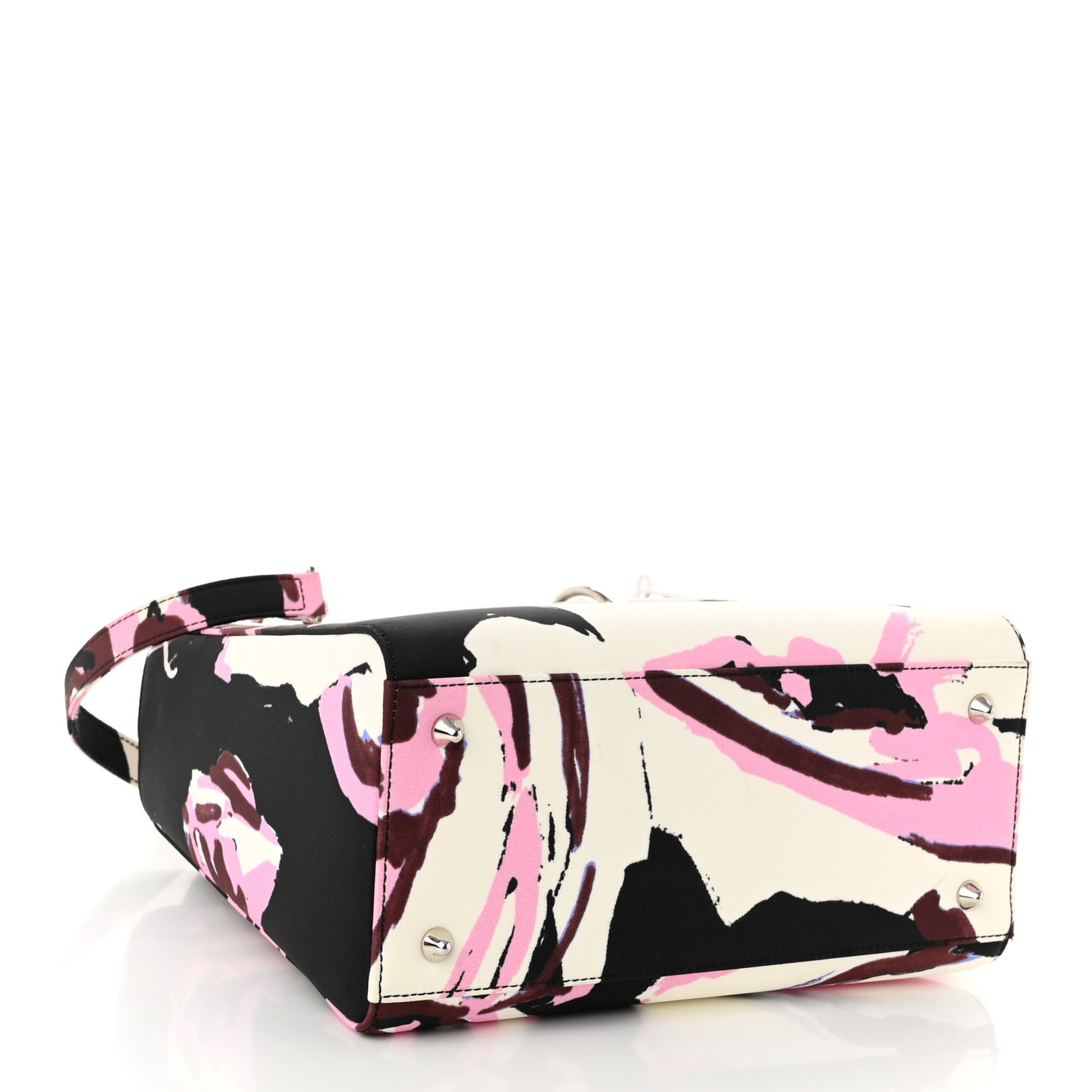 Canvas Floral Graffiti Printed Medium Lady Dior Multicolor