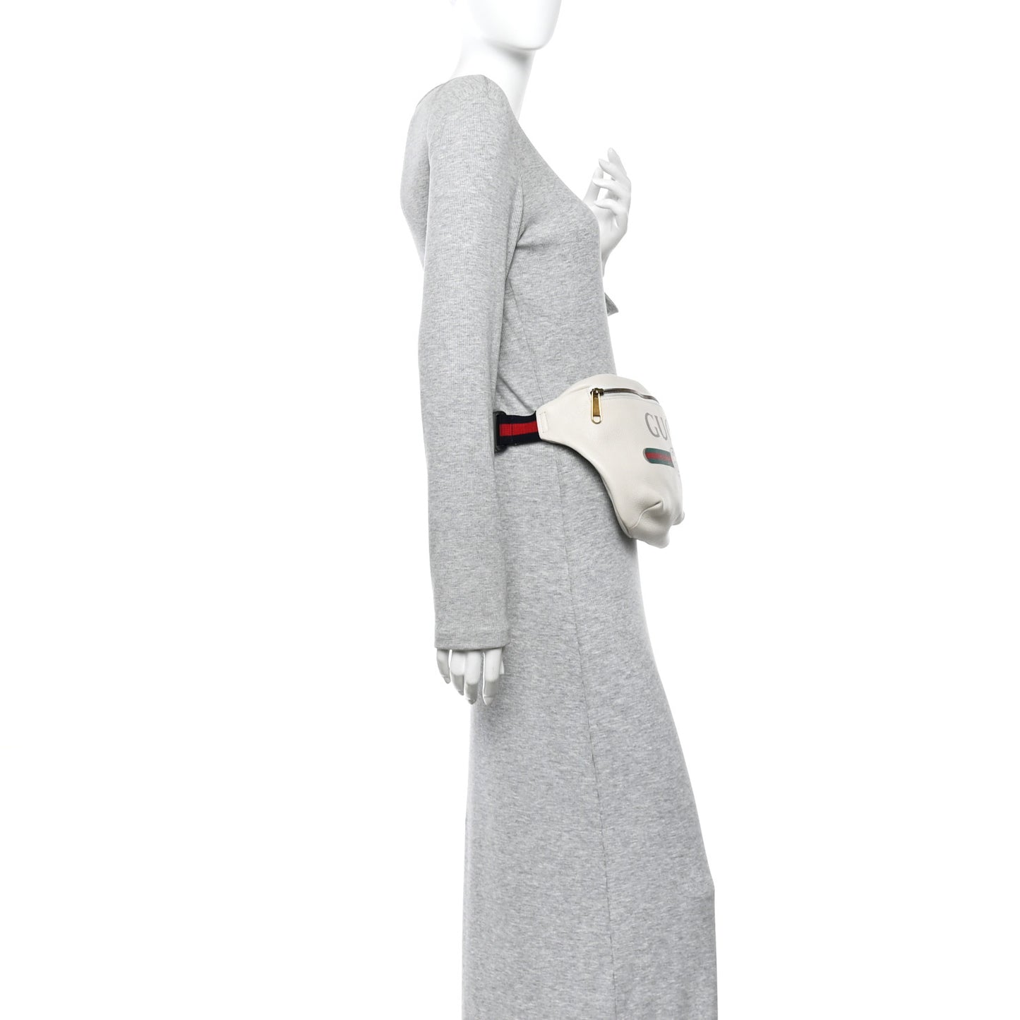 Grained Calfskin Logo Belt Bag White