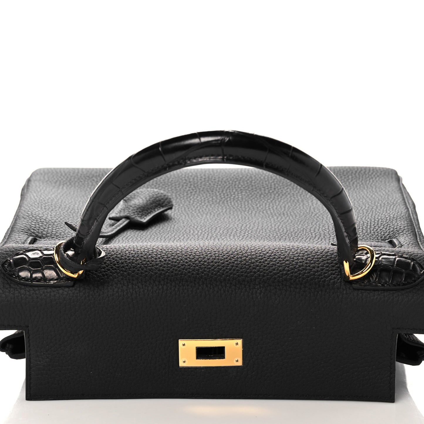 Togo Matte Alligator Kelly Retourne Touch 28 Black