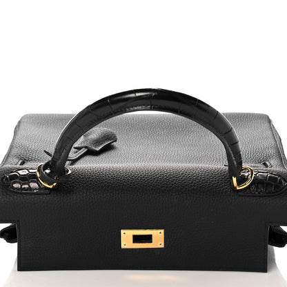Hermes Togo Matte Alligator Kelly Retourne Touch 28 Black 19 of 39