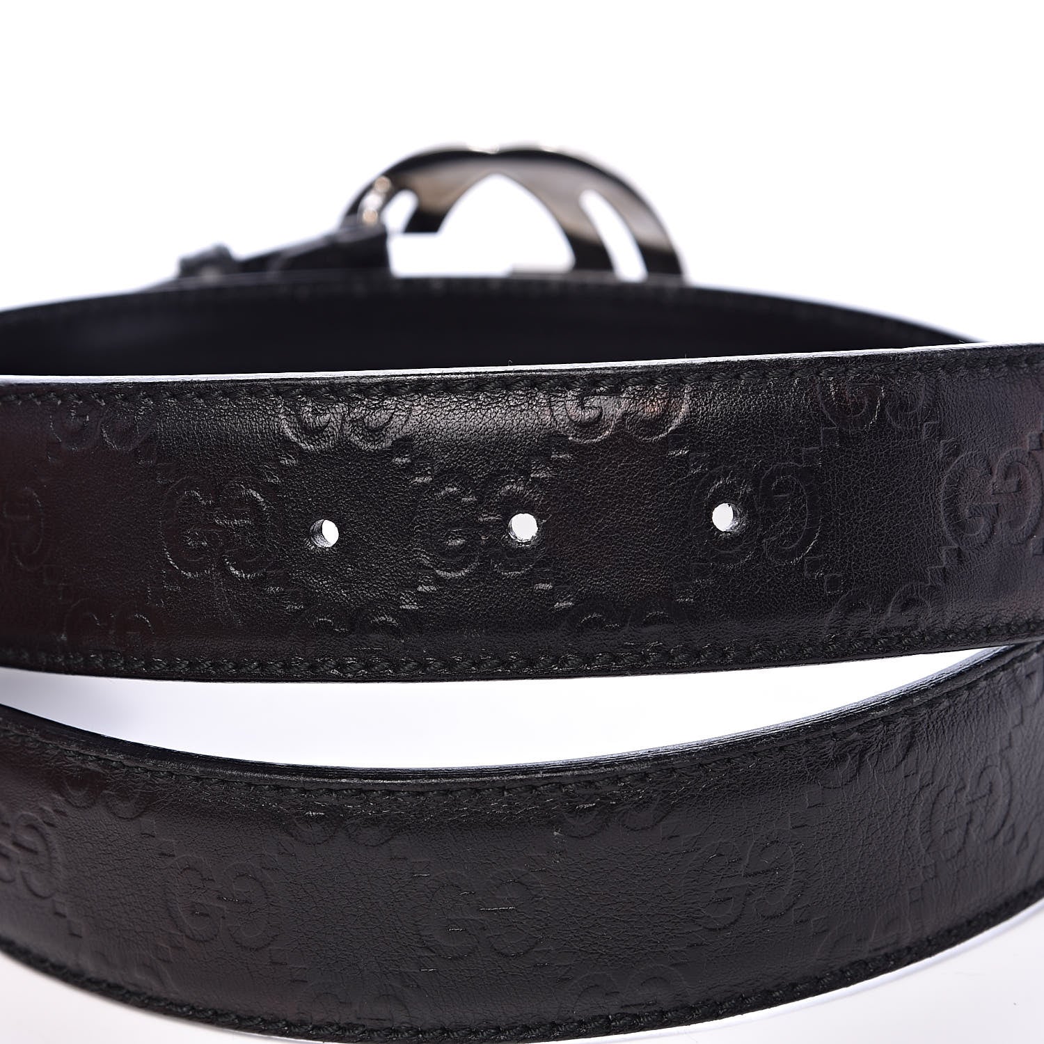 Gucci Guccissima Interlocking G Belt 90 36 Black 5 of 6