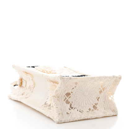 Christian Dior Embroidered D-Lace Mini Book Tote Phone Bag White Black 4 of 11