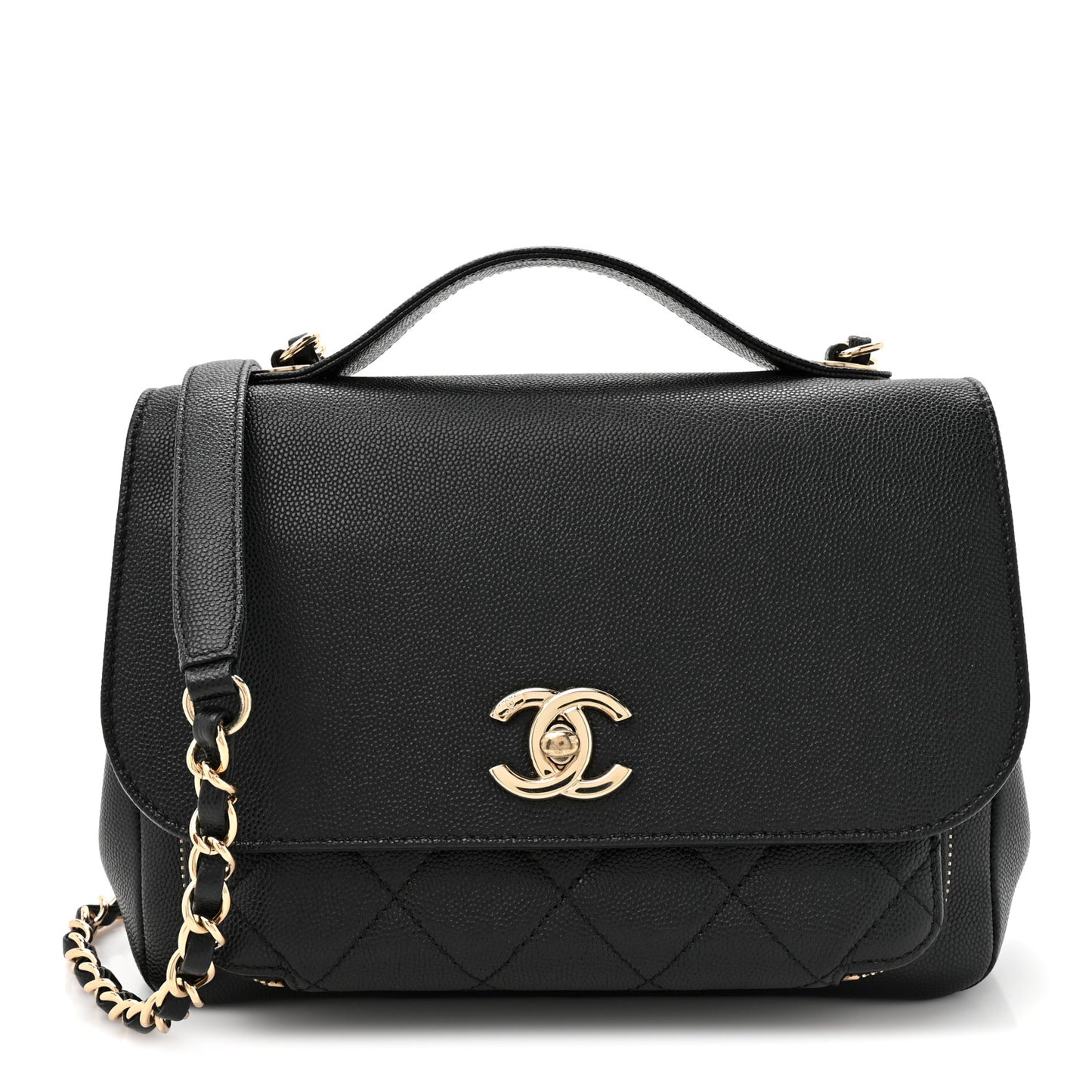 Caviar Quilted Medium Business Affinity Flap Black