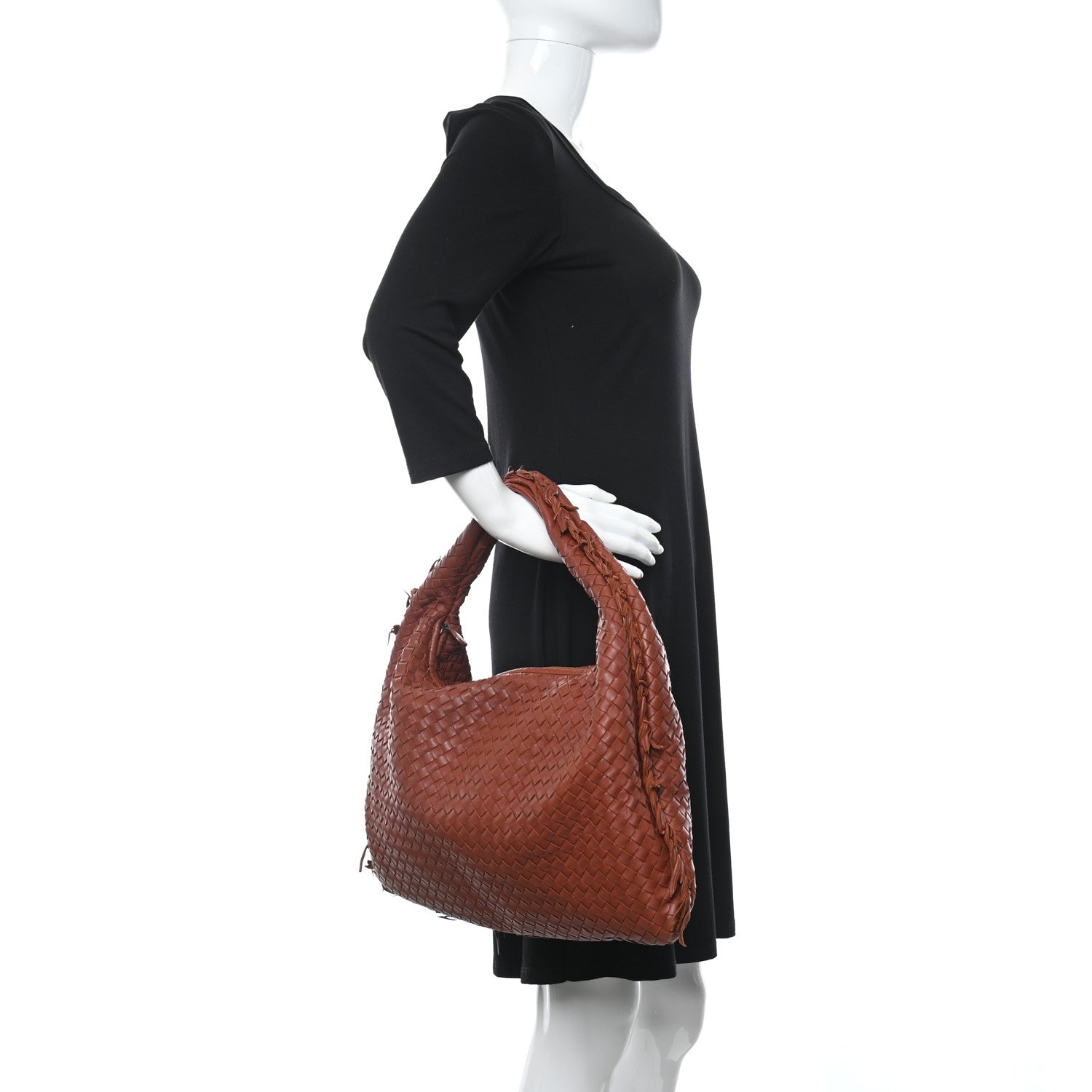 Bottega Veneta Nappa Intrecciato Fuzzy Large Veneta Hobo Rust 2 of 11