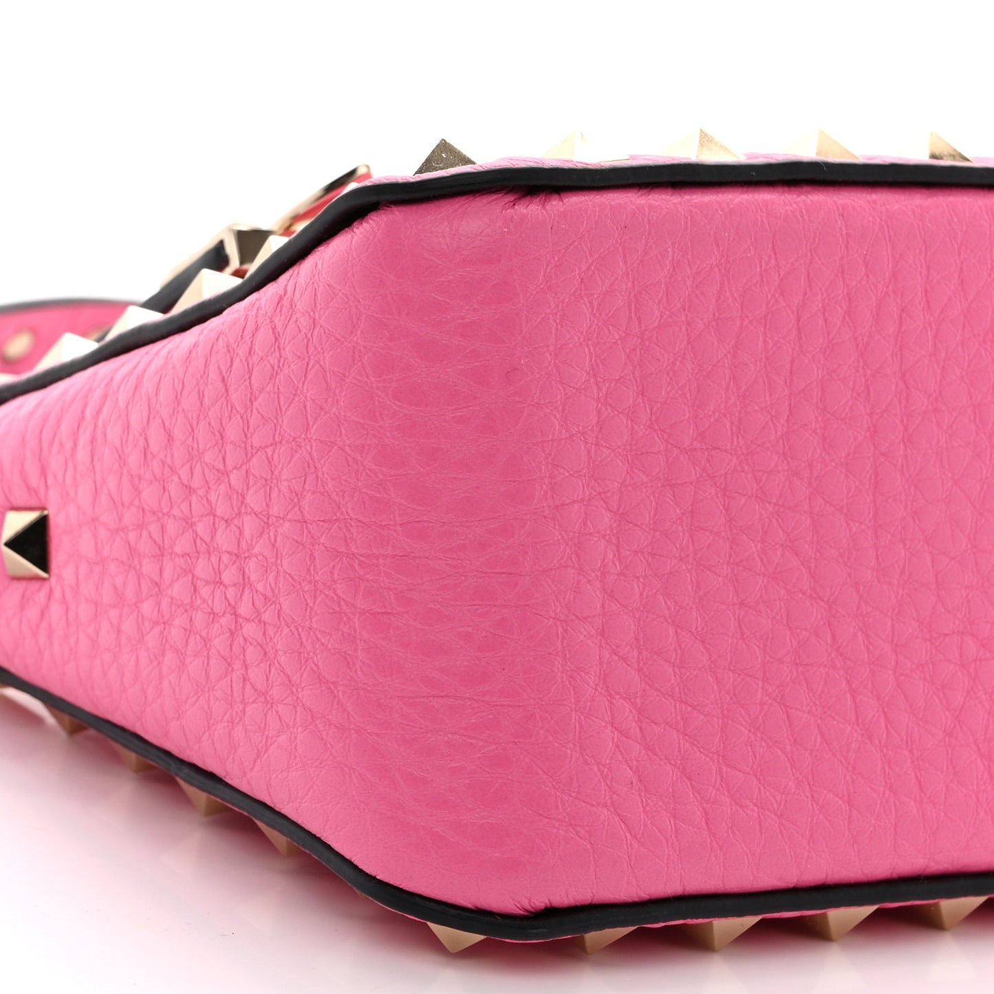Pebbled Calfskin Small Rockstud Flip Lock Shoulder Bag Dawn Pink
