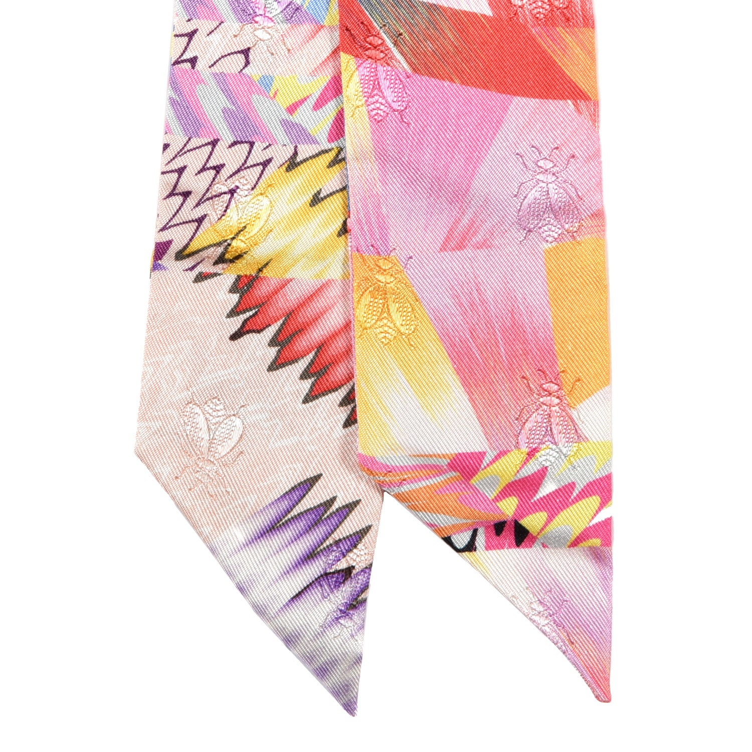 Hermes Silk All Over Marble Silk Twilly Rose Multicolor Ocre 2 of 4