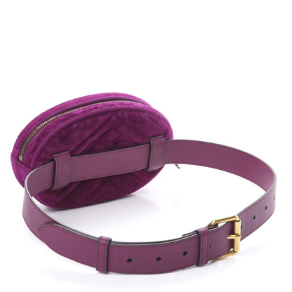 Gucci Velvet Matelasse GG Marmont Belt Bag 75 30 Fuchsia Violet Cyclamen 3 of 10