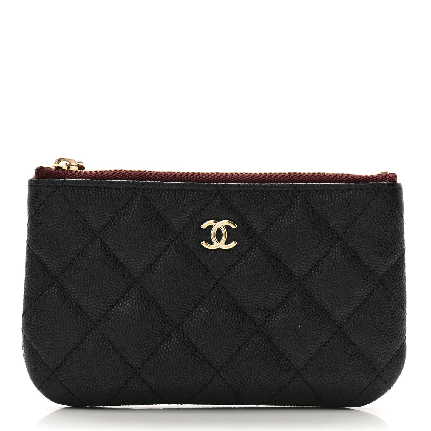 Caviar Quilted Small Cosmetic Case Black