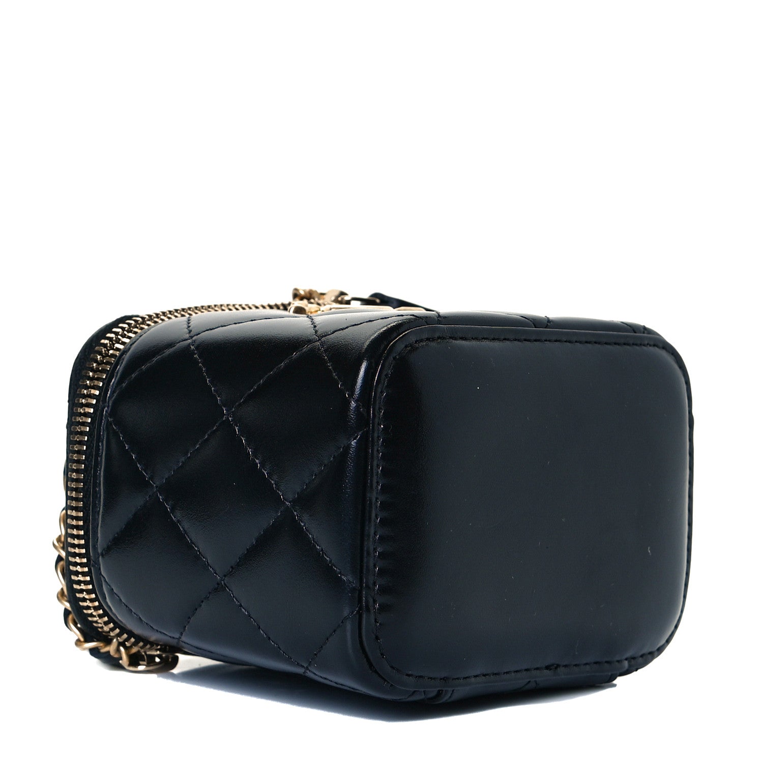 Chanel Calfskin Quilted Mini Perfect Fit Vanity Case With Chain Black 4 of 9