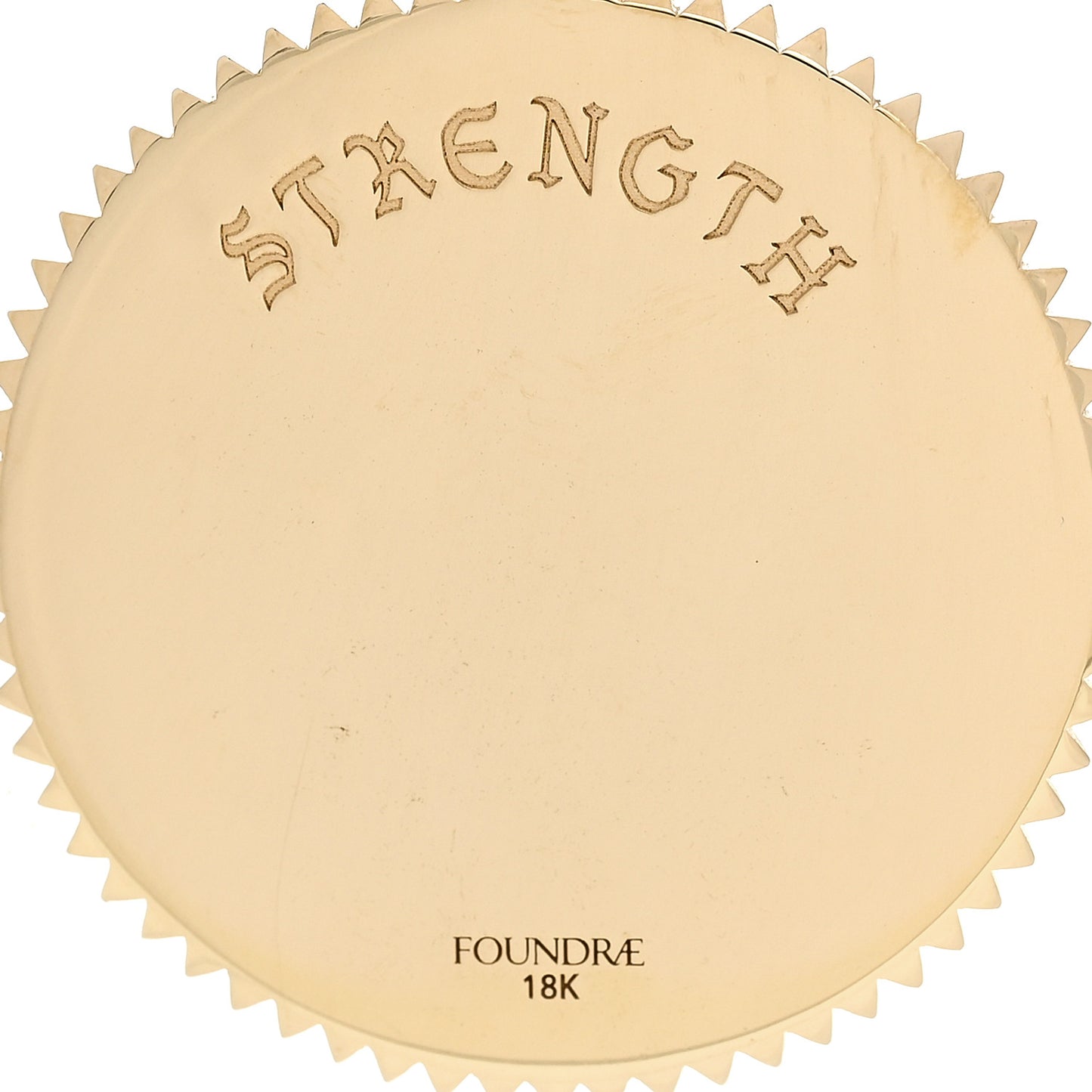 18K Yellow Gold Diamond Large Strength Medallion Pendant