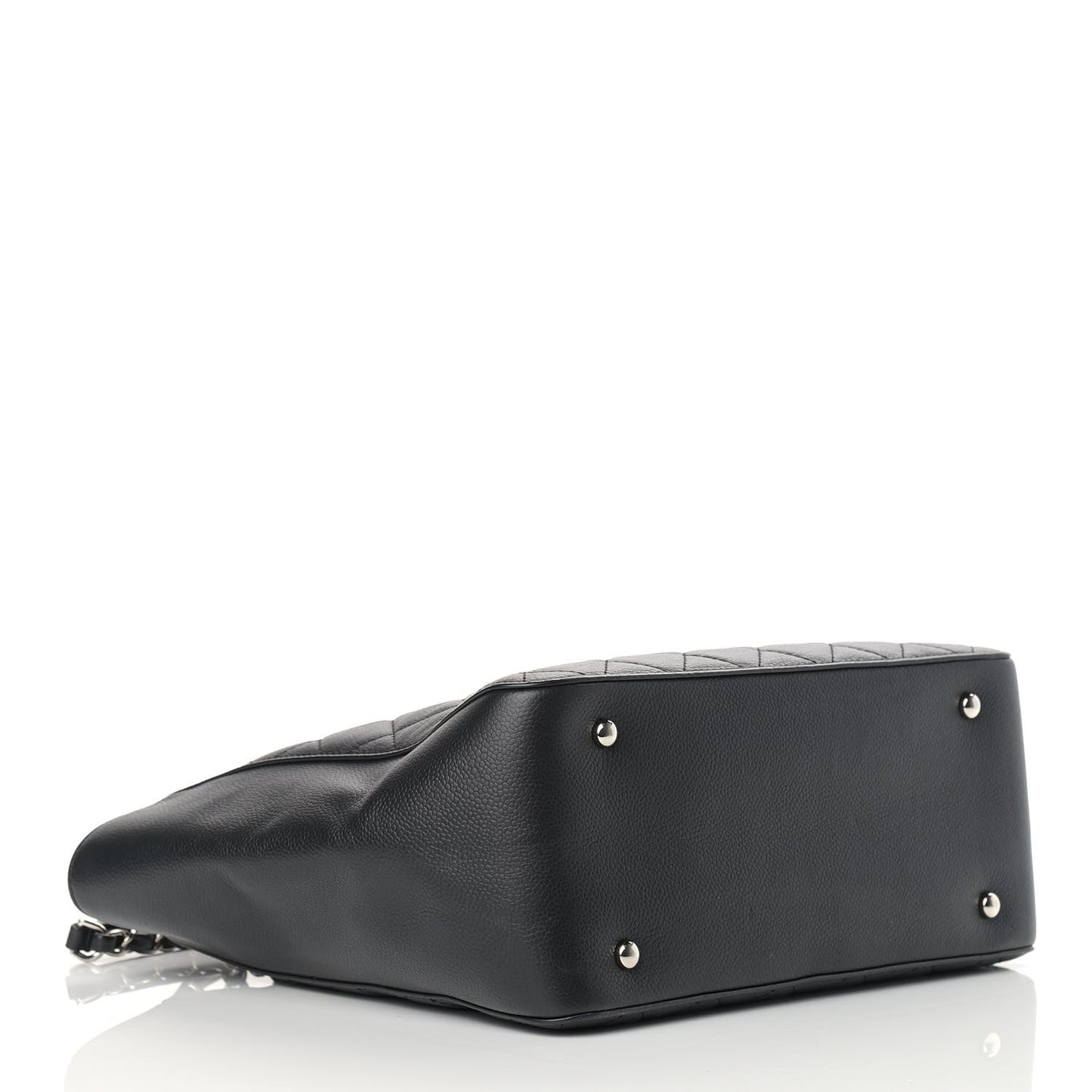 Caviar Quilted Small CC Box Shopping Tote Black