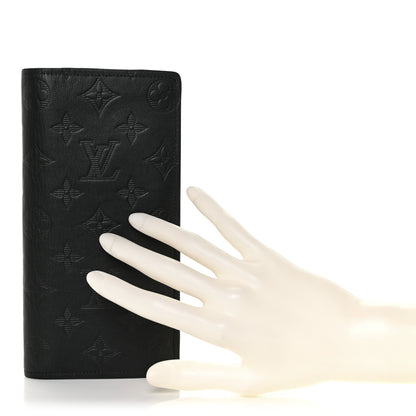 Louis Vuitton Calfskin Monogram Shadow Brazza Wallet Black 2 of 10