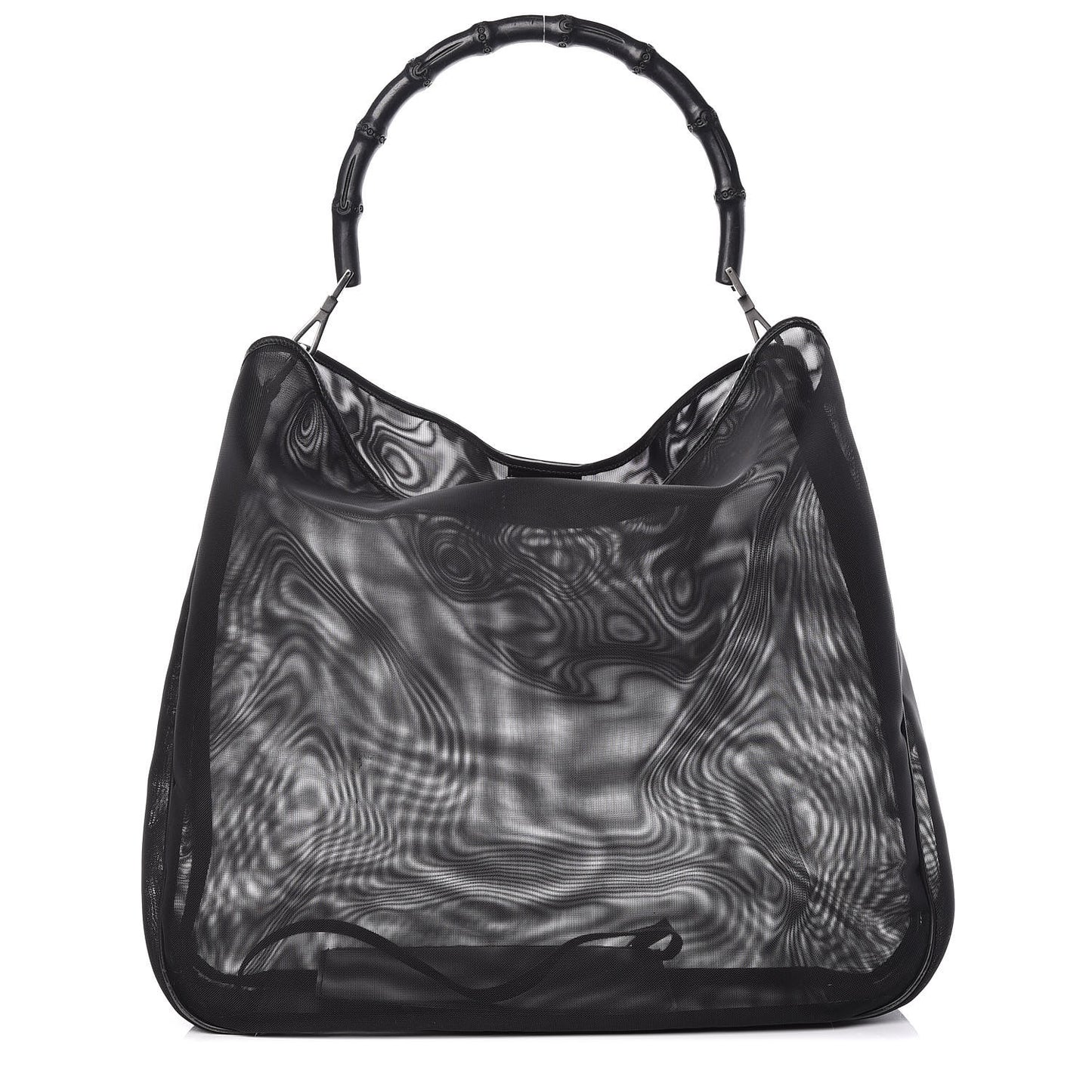 Mesh Bamboo Shoulder Bag Black