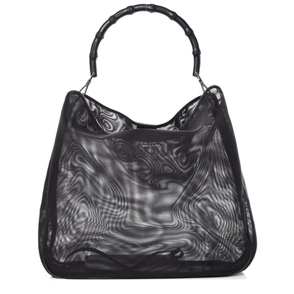 Gucci Mesh Bamboo Shoulder Bag Black 1 of 15