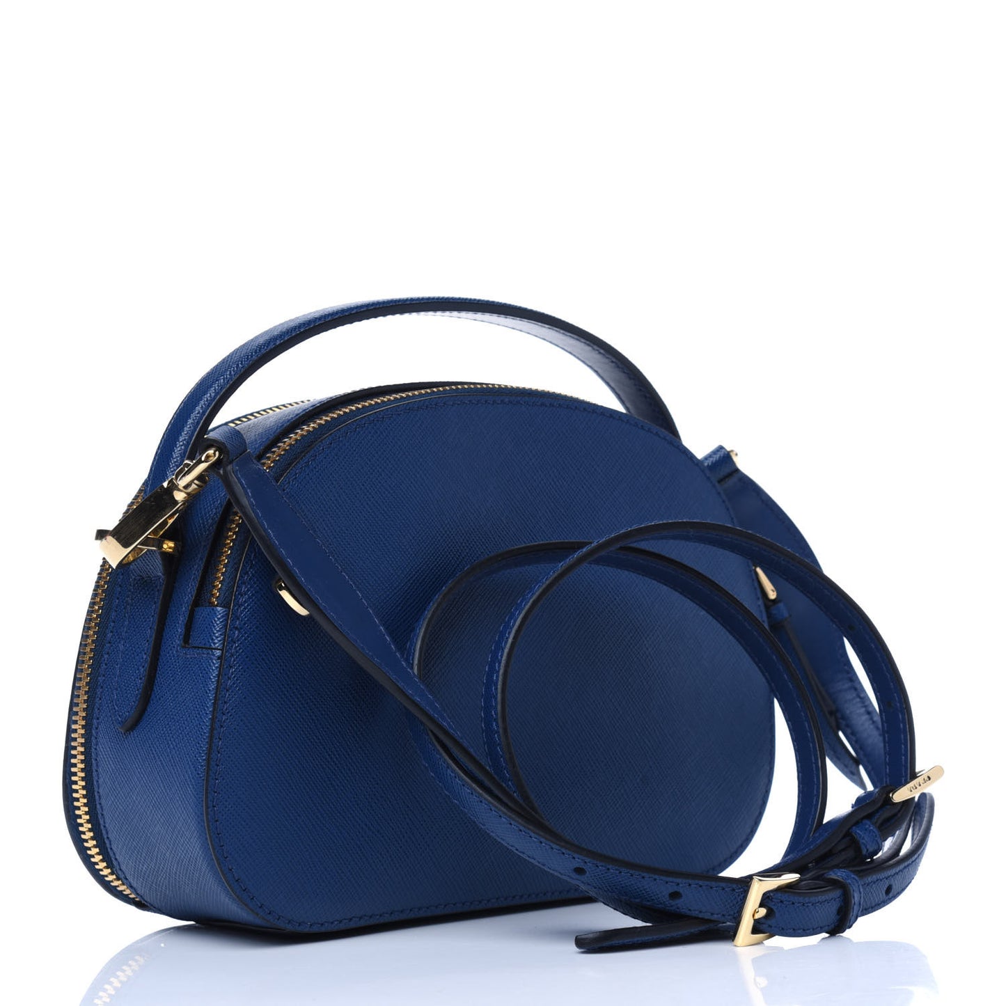 Saffiano Lux Odette Crossbody Bluette