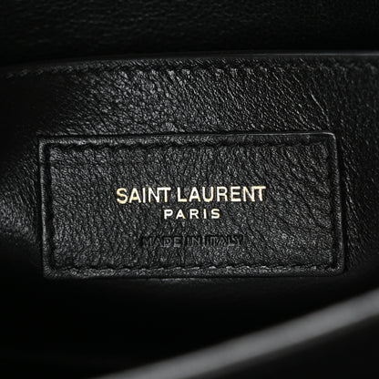 Saint Laurent Lambskin Quilted Monogram Medium Solferino Satchel Black 6 of 12