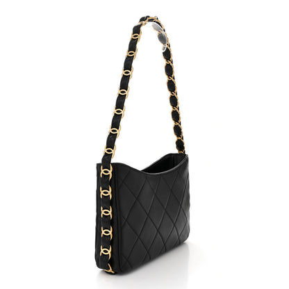 Chanel Lambskin Quilted Small CC Links Hobo Black 3 of 10