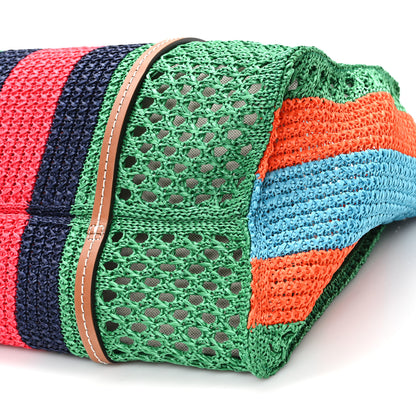 Gucci Raffia Web Woven Medium Interlocking G Tote Green 10 of 10