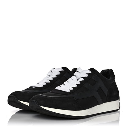 Hermes Suede Epsom Womens Chris Sneakers 40.5 Black 3 of 8
