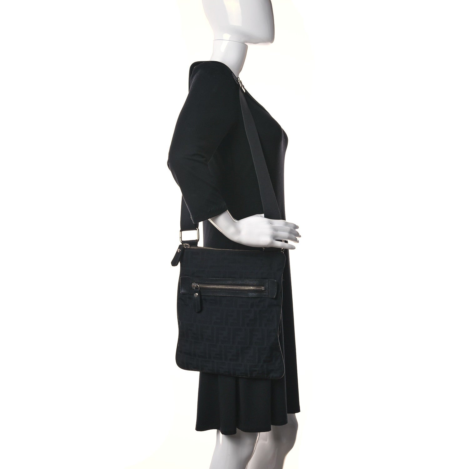 Fendi Zucca Messenger Bag Black 2 of 15