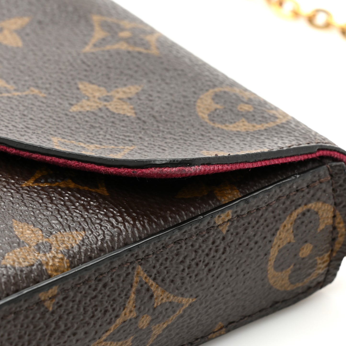 Monogram Pochette Felicie Chain Wallet Fuchsia