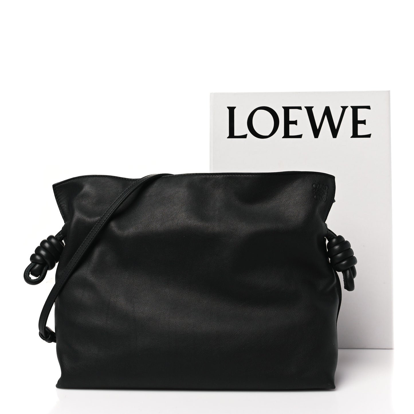 Nappa Medium Flamenco Knot Bag Black