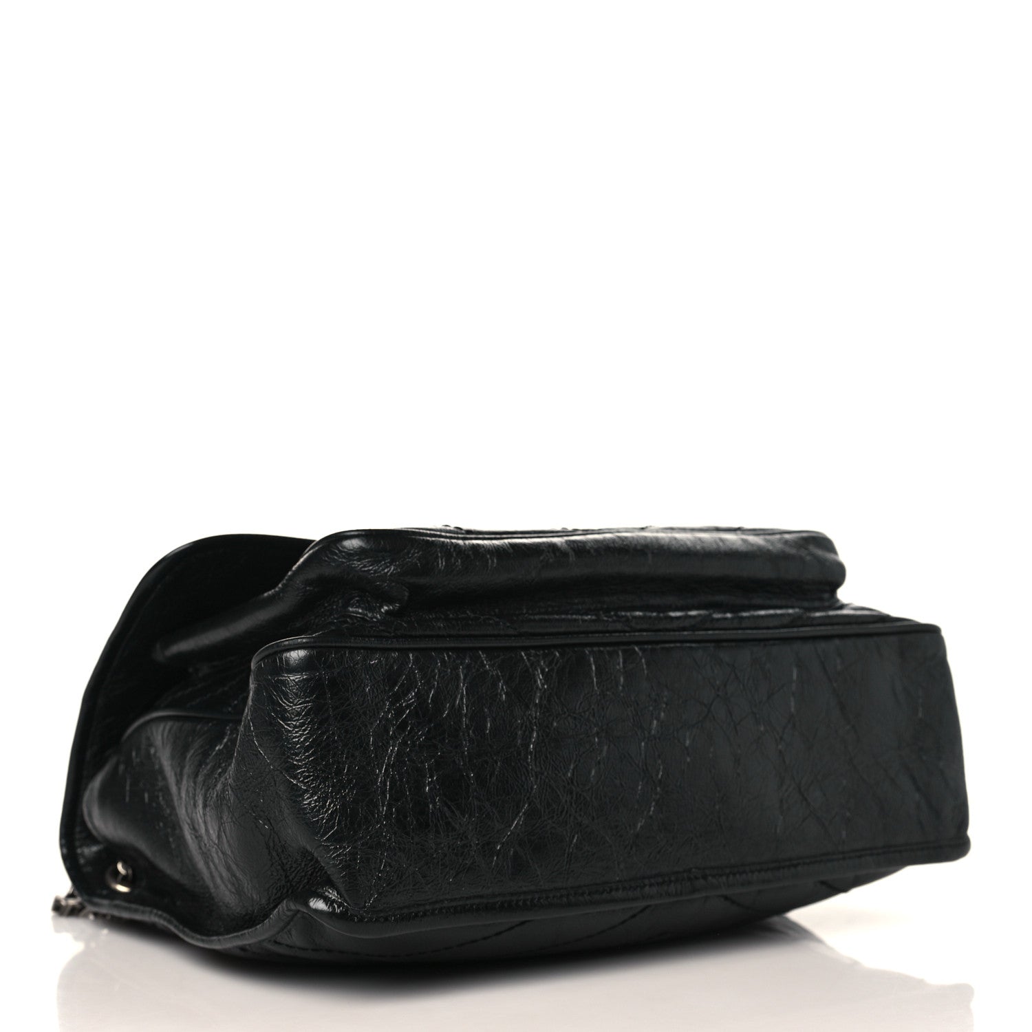 Saint Laurent Crinkled Calfskin Matelasse Monogram Large Niki Chain Satchel Black 4 of 9