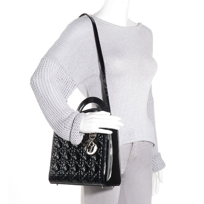 Christian Dior Patent Cannage Medium Lady Dior Black 2 of 9
