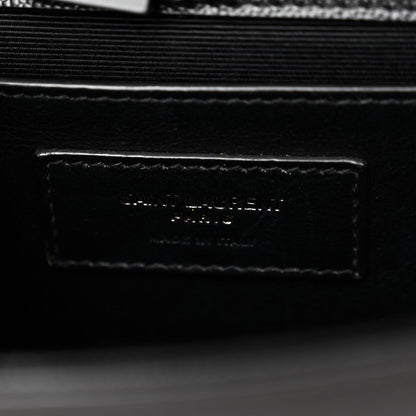 Saint Laurent Grain De Poudre Small Monogram Monochrome Kate Satchel Black 6 of 9