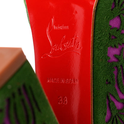 Christian Louboutin Suede Loubi Mystery Superyaz 160 Platform Sandals 38 Purple 7 of 10