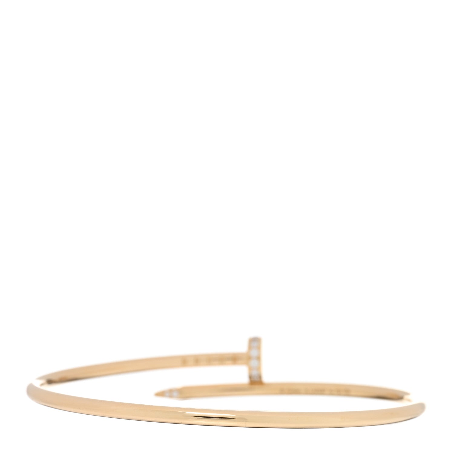 Cartier 18K Yellow Gold Diamond Small Juste Un Clou Bracelet 16 3 of 4