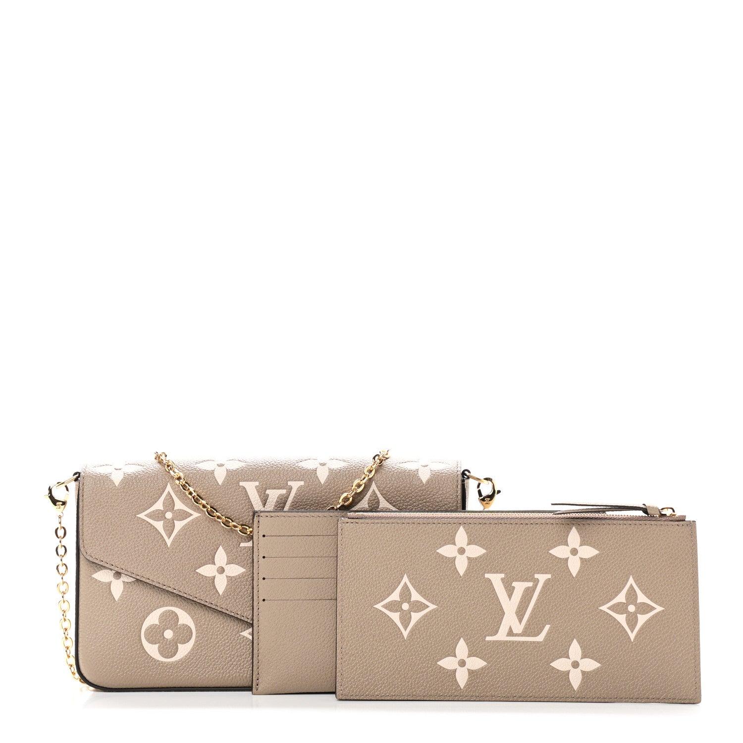 Louis Vuitton Empreinte Monogram Giant Felicie Pochette Tourterelle Creme 1 of 9