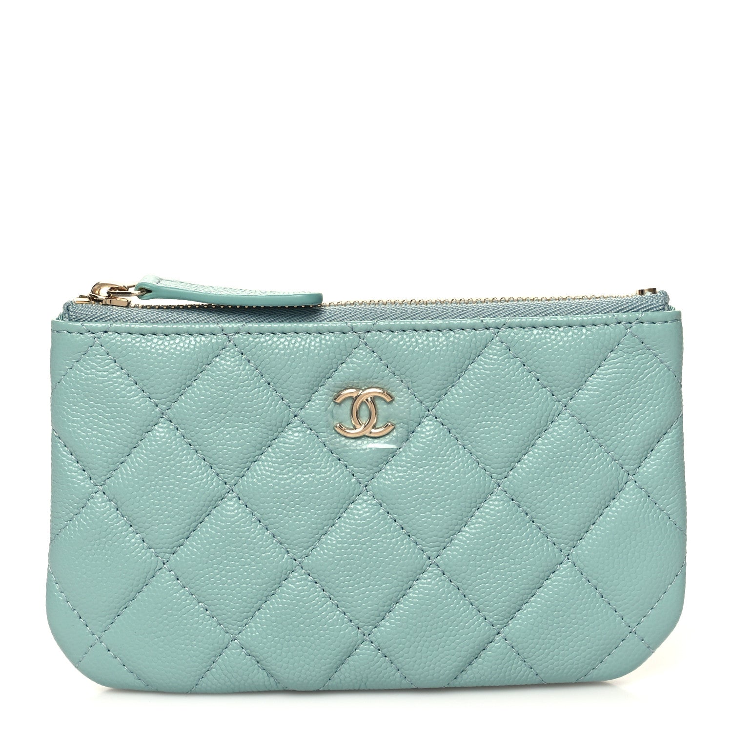 Chanel Caviar Quilted Small Cosmetic Case Light Blue 1 of 9