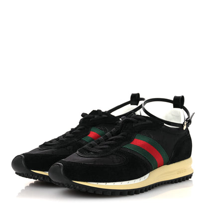 Gucci GG Suede Monogram Web Re-Motion Sneakers 38 Black 6 of 11