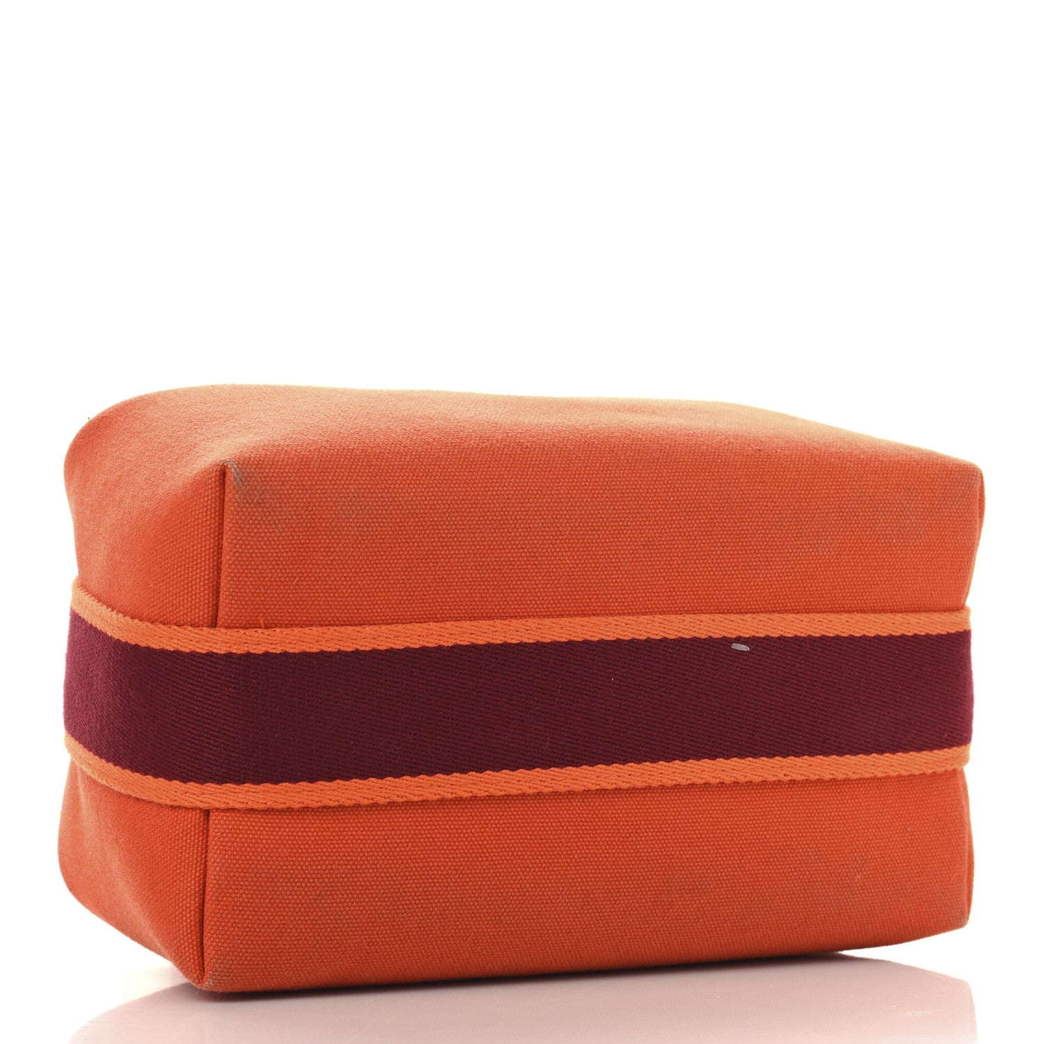 Hermes Canvas Small Bride-A-Brac Pouch Orange Burgundy 4 of 10