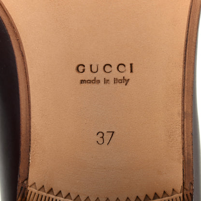 Gucci Calfskin Web Interlocking G Tassel Loafers 37 Ruby Bordeaux 6 of 8