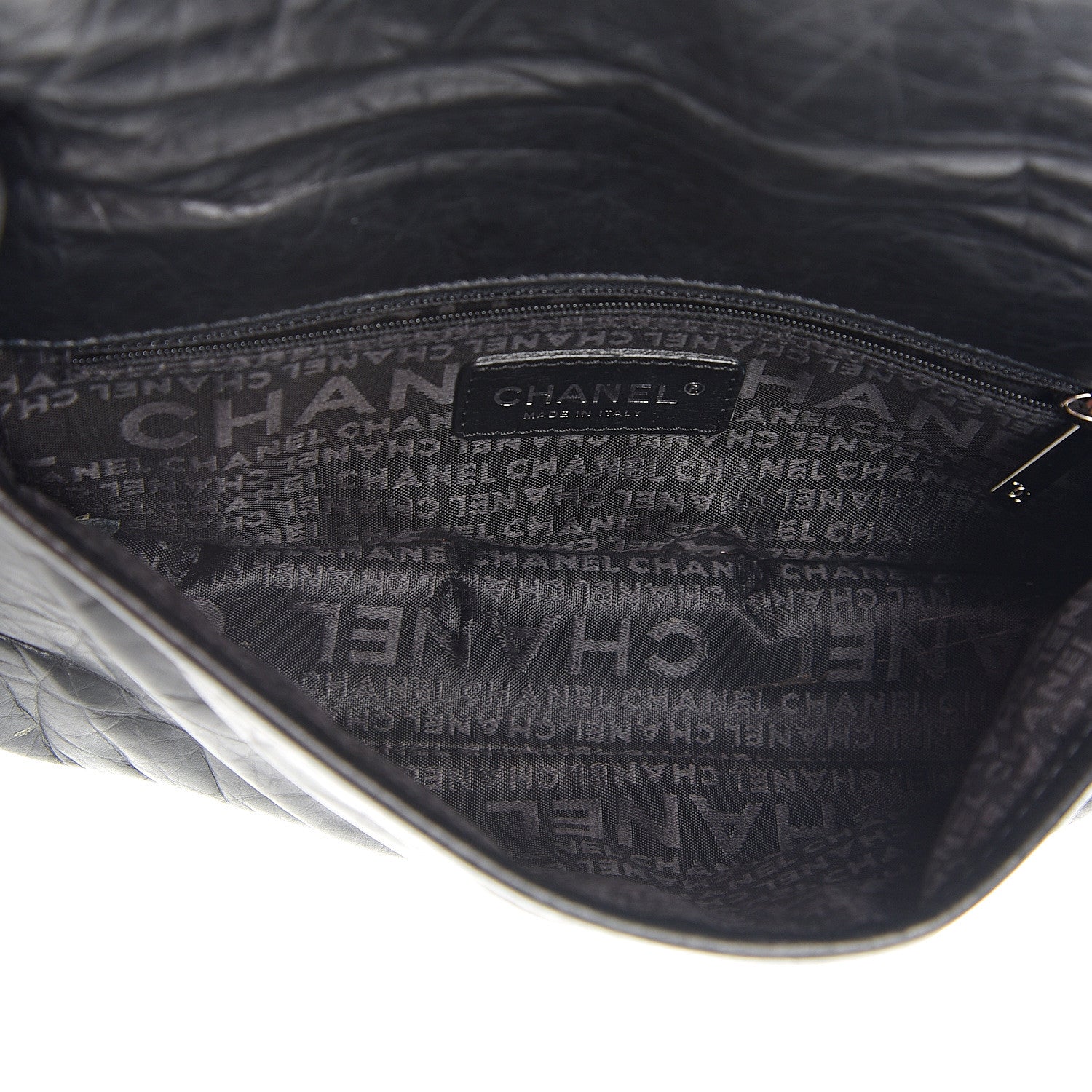 Chanel Distressed Lambskin Messenger Flap Bag Black 4 of 11