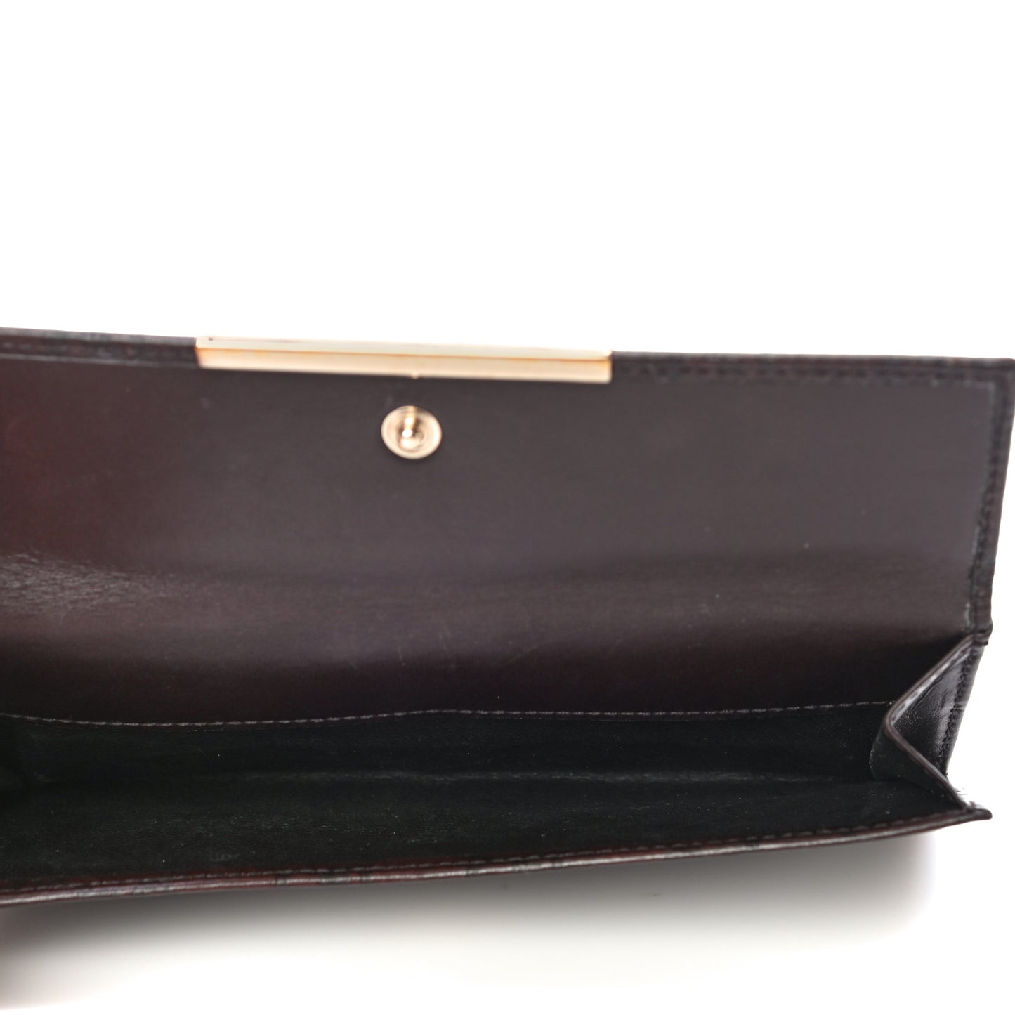 Guccissima Margaux Calfskin Metal Bar Continental Flap Wallet Chocolate