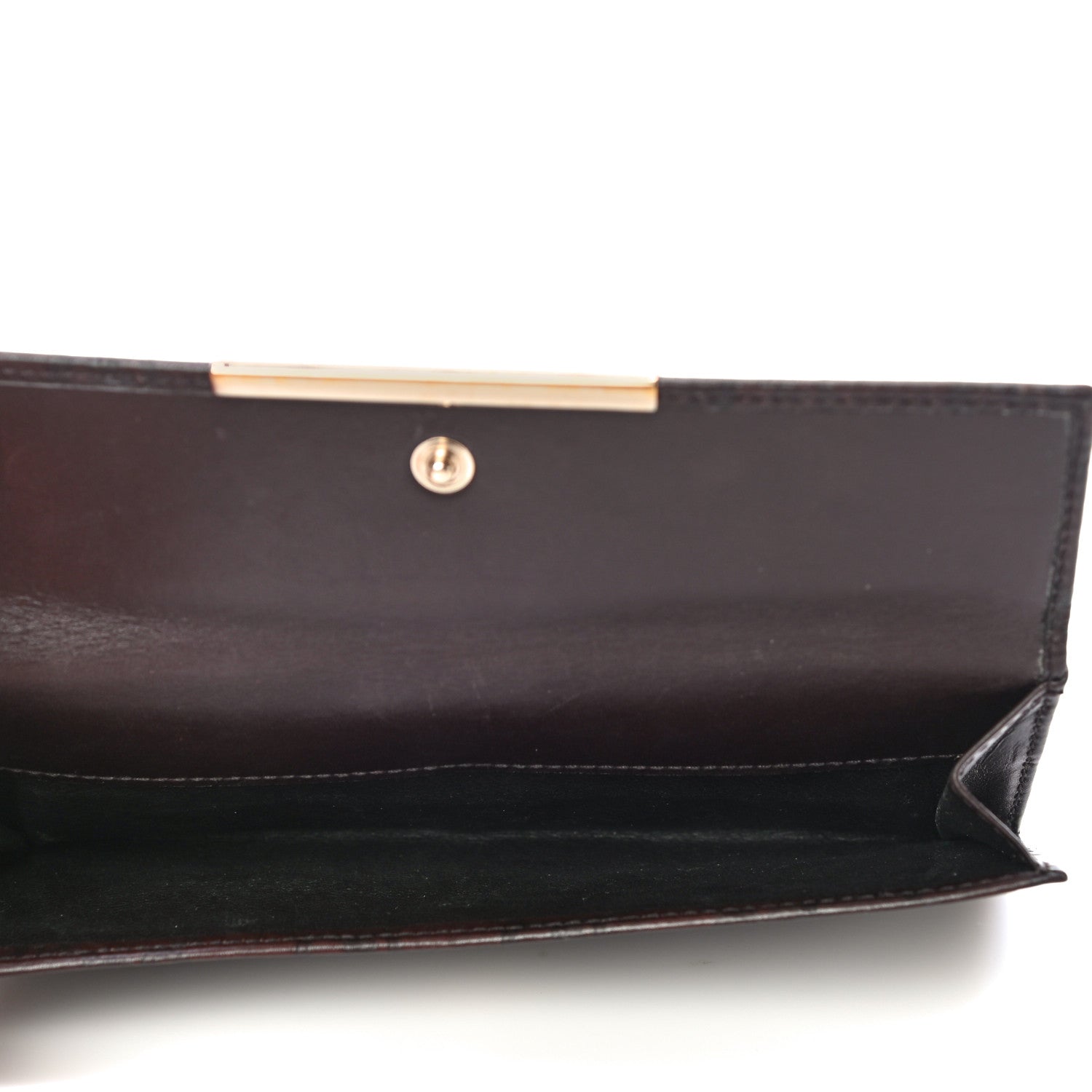 Gucci Guccissima Margaux Calfskin Metal Bar Continental Flap Wallet Chocolate 5 of 23