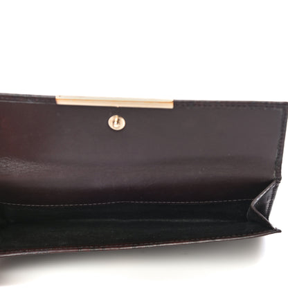 Gucci Guccissima Margaux Calfskin Metal Bar Continental Flap Wallet Chocolate 5 of 23