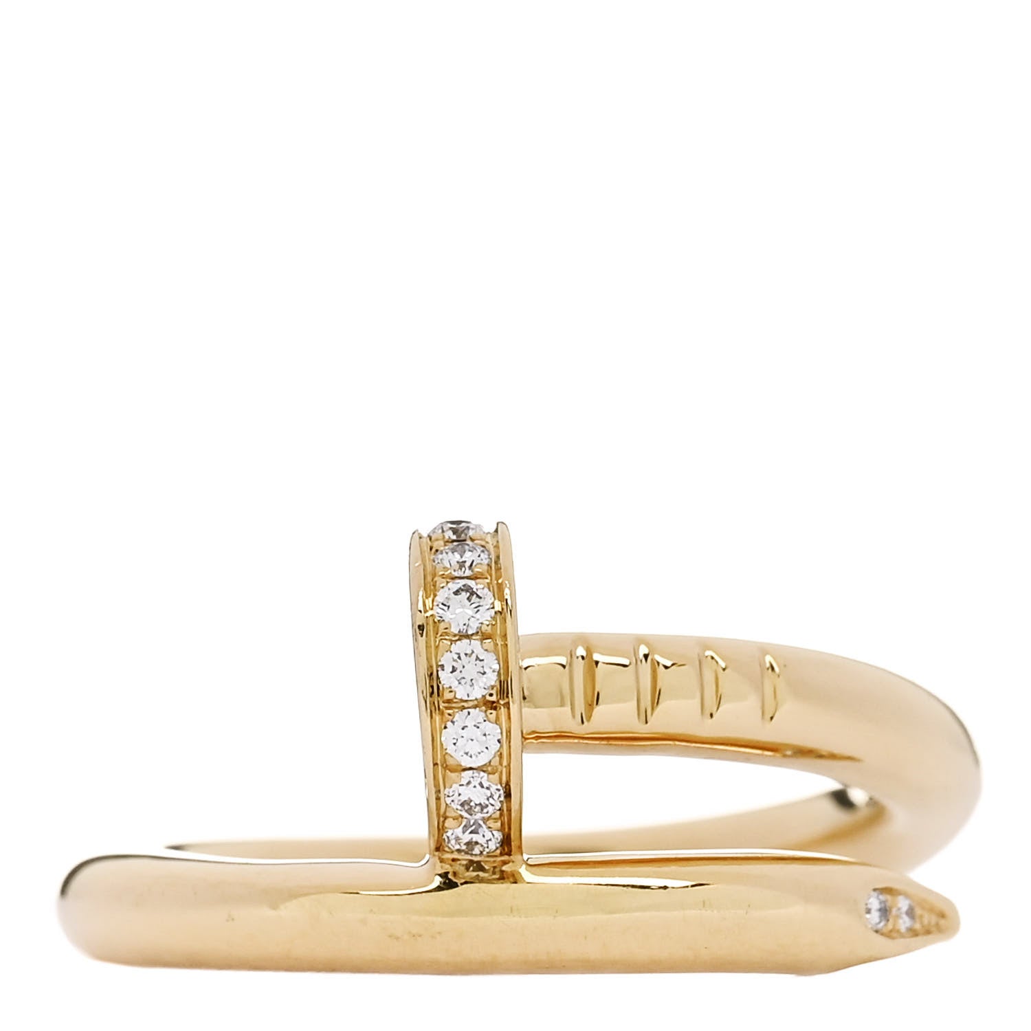 Cartier 18K Yellow Gold Diamond Juste Un Clou Ring 51 5.75 1 of 5