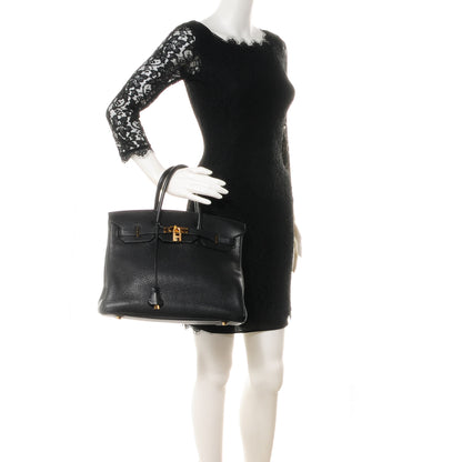 Hermes Taurillon Clemence Birkin 35 Black 2 of 10